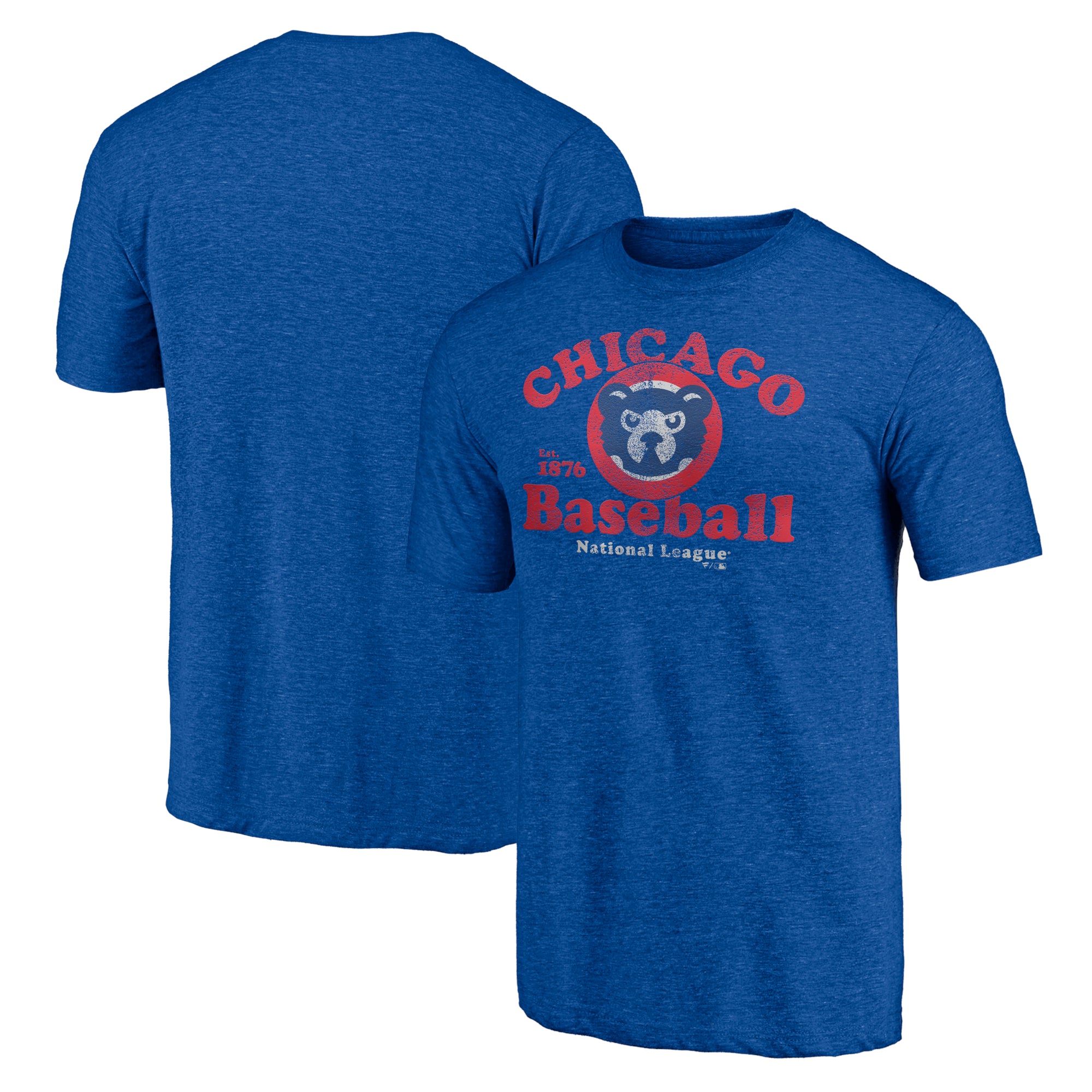 Chicago Cubs Gray Evergreen Tri-Blend T-Shirt - Clark Street Sports