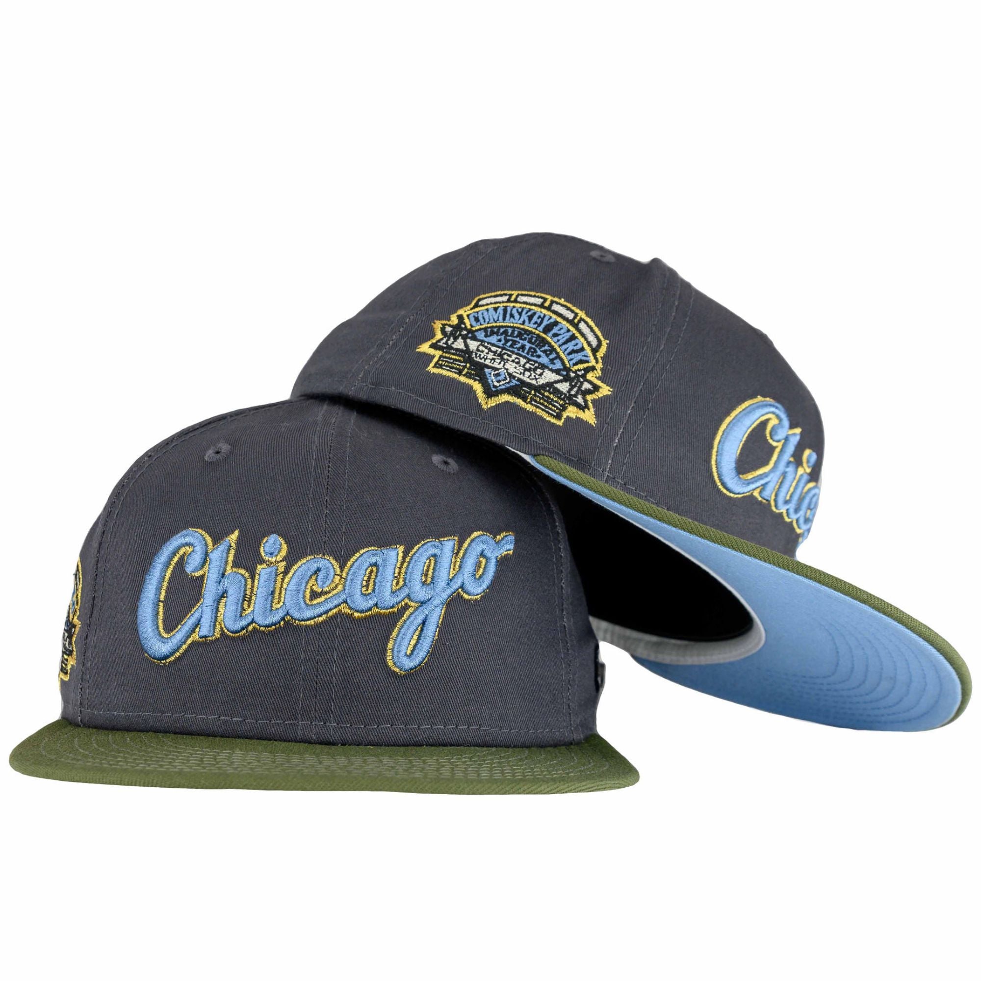 New Era Men's Blue Stone Chicago Cubs 2016 World Series Undervisor 59FIFTY  Fitted Hat