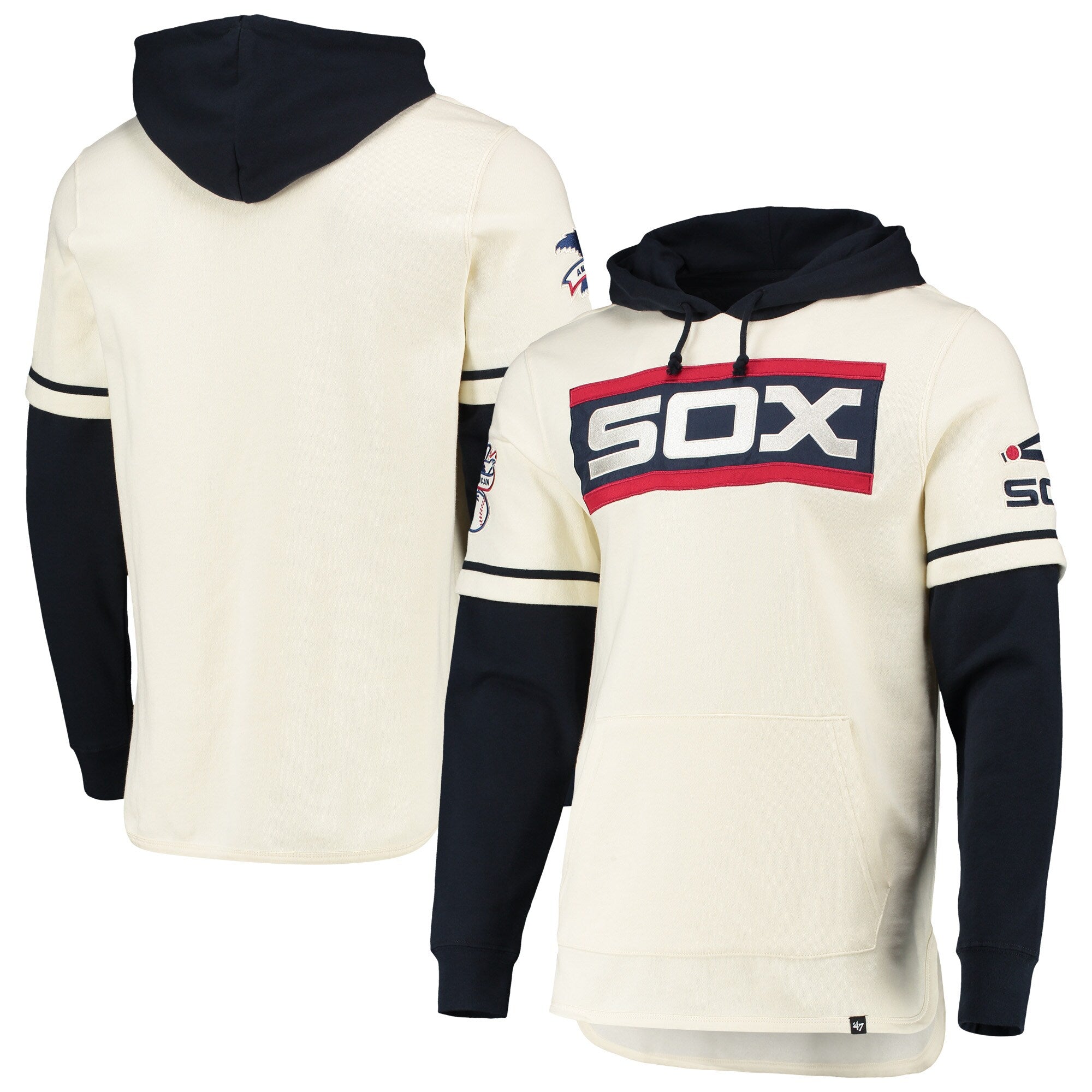 Men's '47 Cream Chicago White Sox Trifecta Shortstop Pullover Hoodie