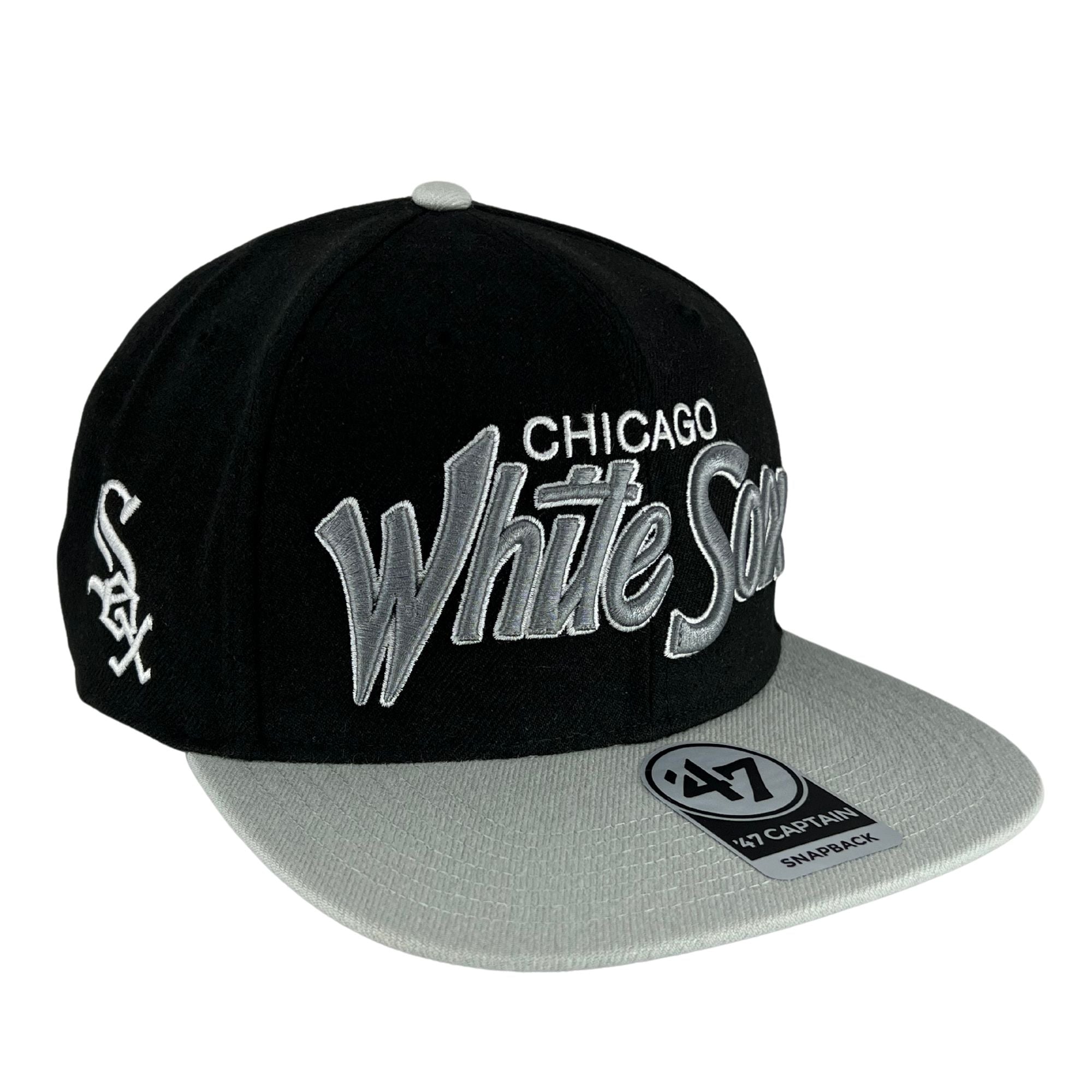 Chicago White Sox Captain Black/Gray Snapback Hats - Clark Street Sports
