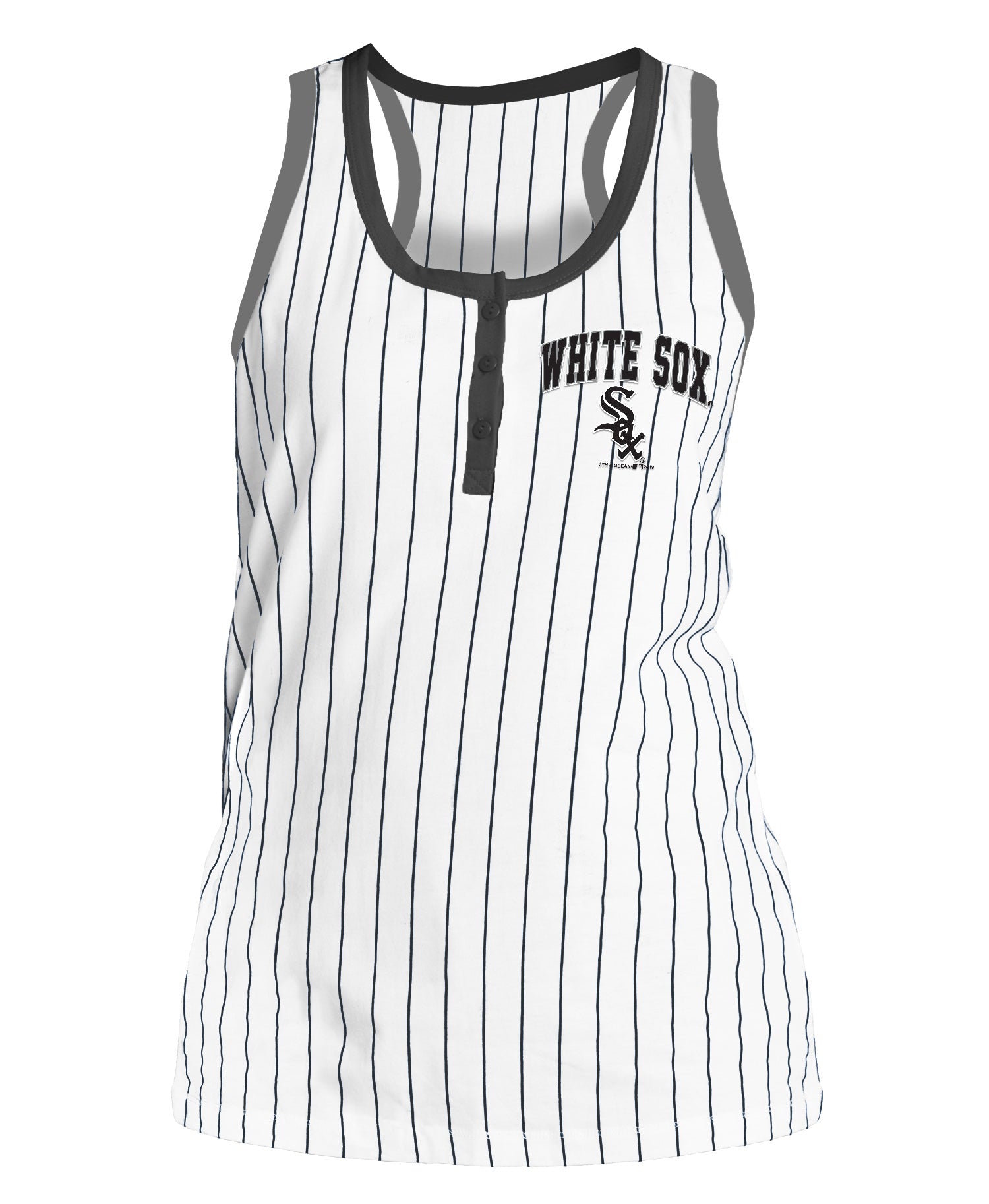 Chicago Cubs New Era Womens White Pinstripe Tank Top