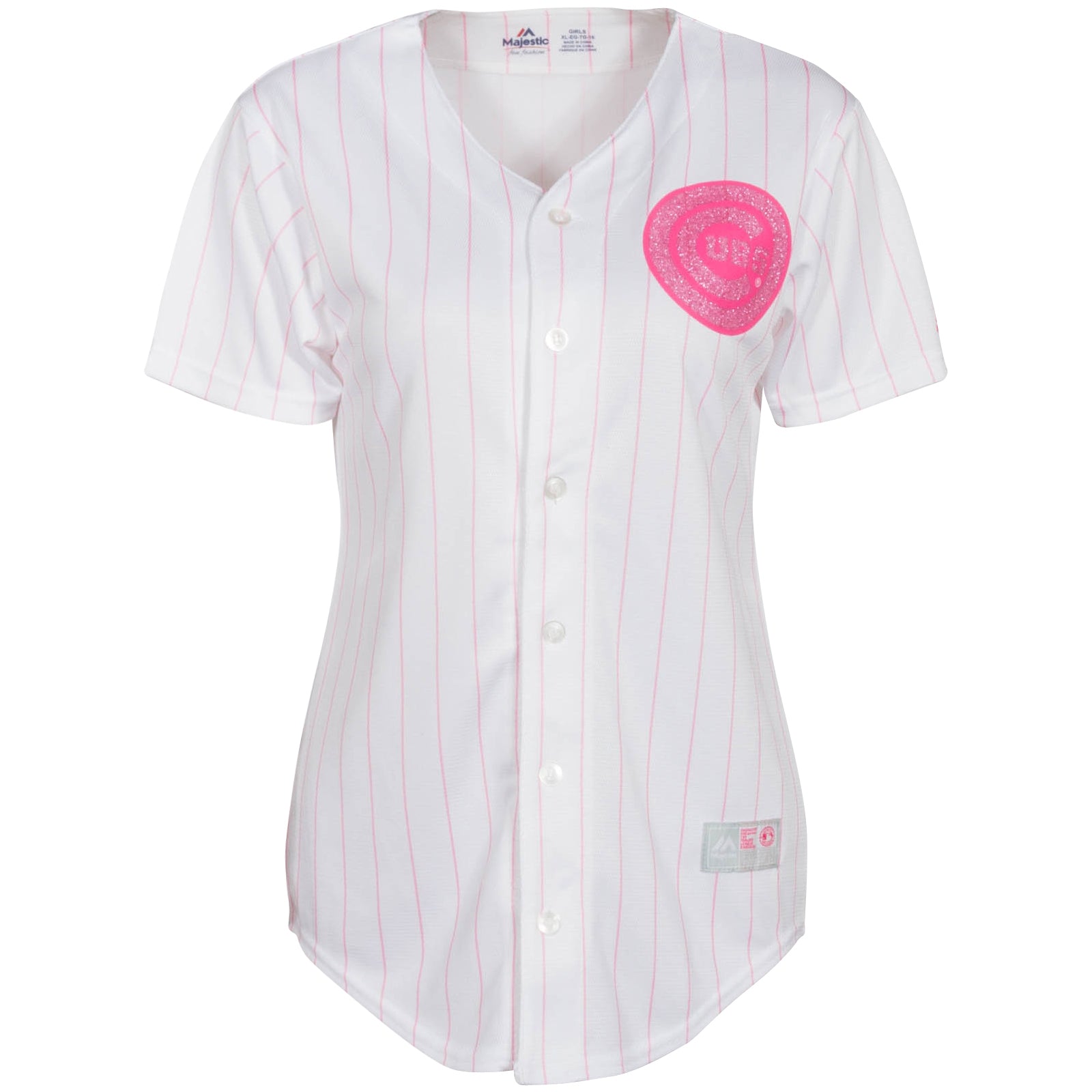 Majestic Girls' Chicago Cubs Jersey in Pink