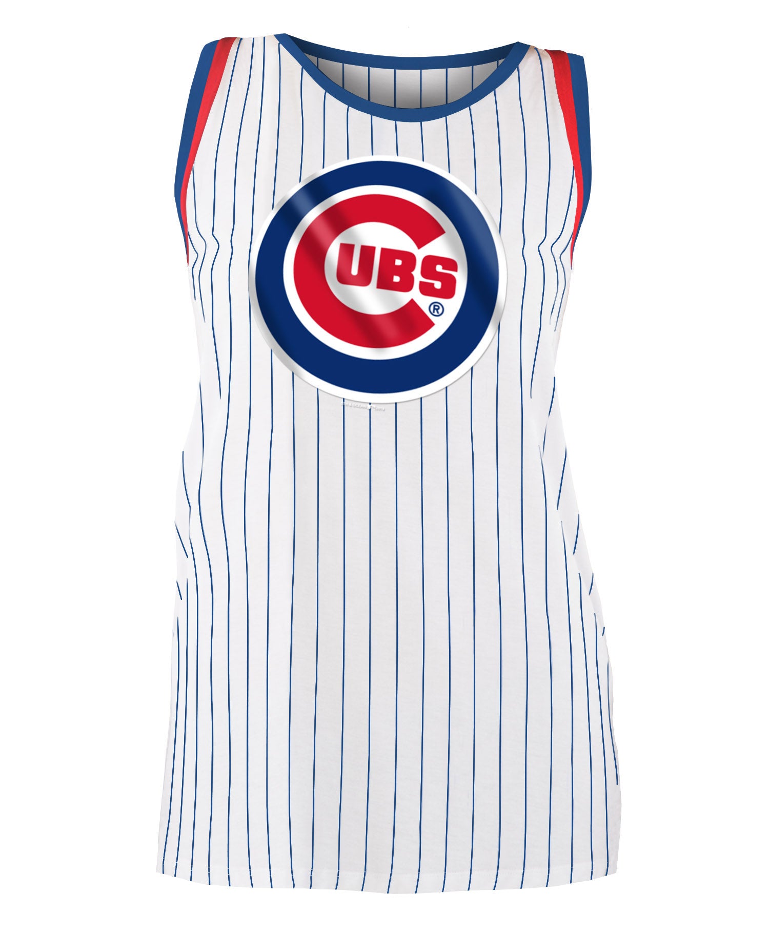 Chicago Cubs New Era Women's Pinstripe Jersey Tank Top - White/Royal