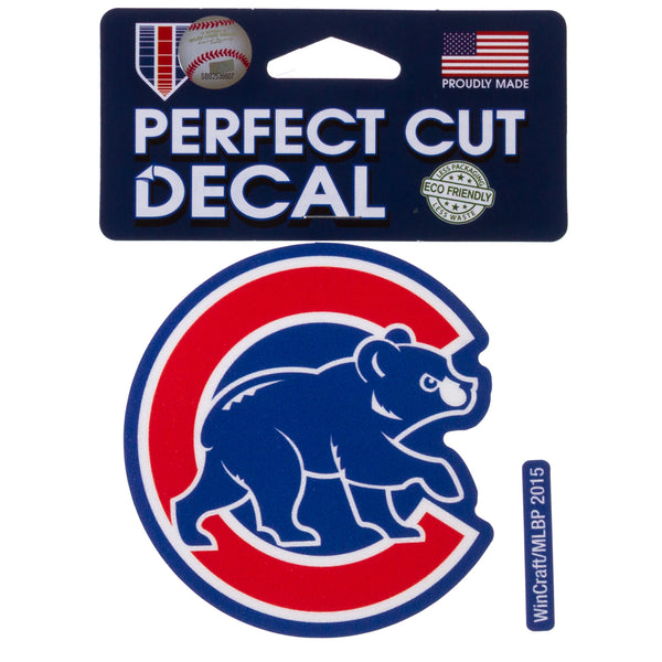 Chicago Cubs Mens White and Royal Pinstripe Crawl Bear Logo Ringer