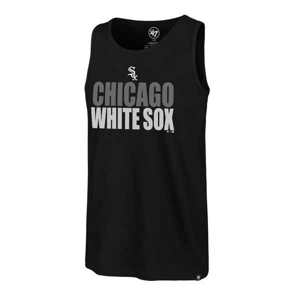 Men's Black Stacked Mesh Splitter Current Logo Tank Small