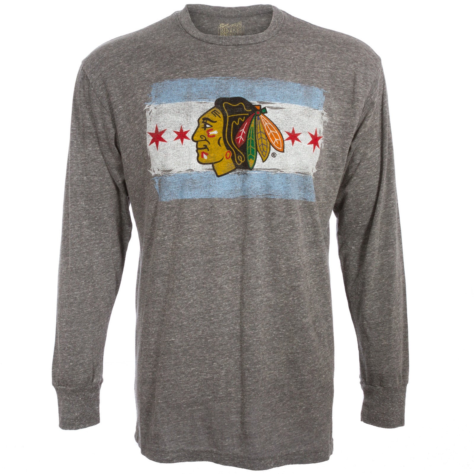 blackhawks shirt with chicago flag