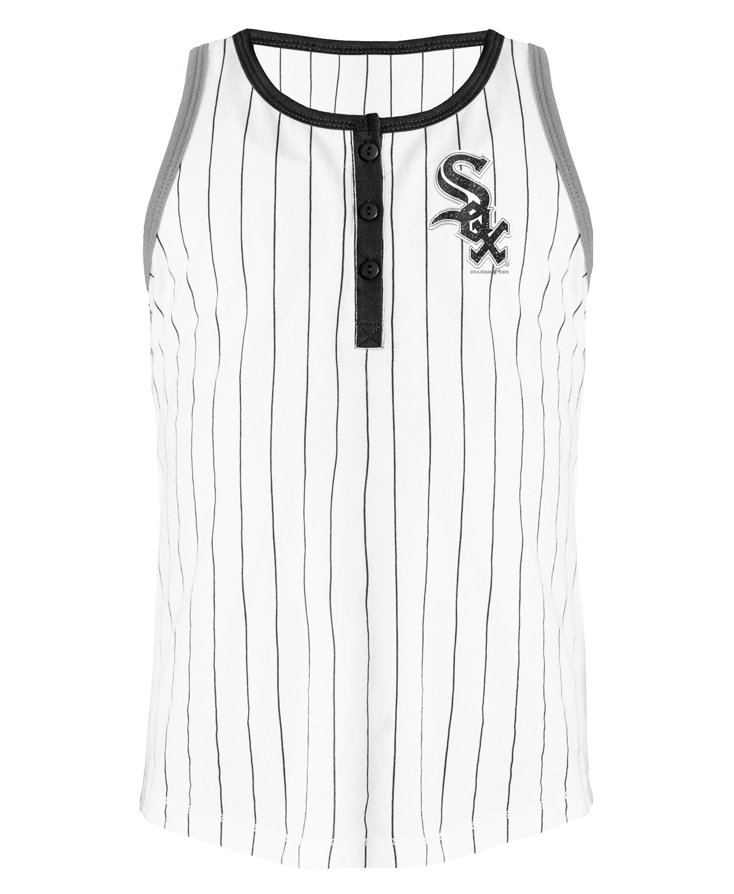 Chicago White Sox New Era Pinstripe T-Shirt - Black X-Large