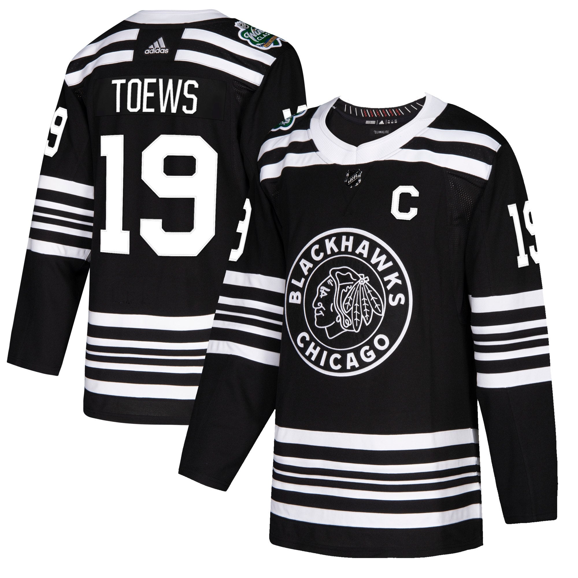 men's chicago blackhawks adidas black 2019 winter classic authentic jersey