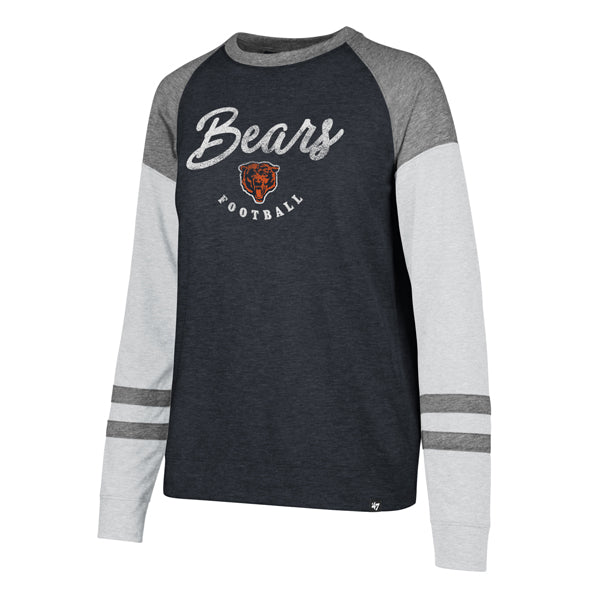 Lids Chicago Bears Nike Women's Stripe Mesh Nickname Tri-Blend 3/4-Sleeve T- Shirt - Heathered Gray/Navy