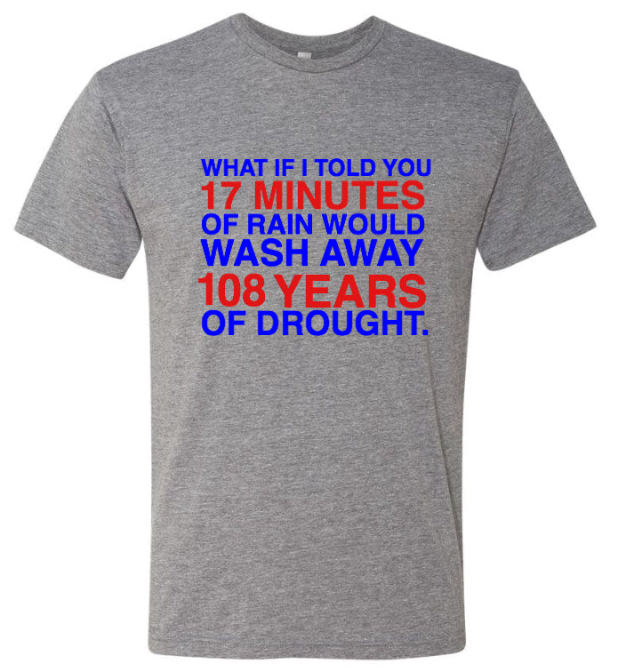 What if I Told You 17 Minutes of Rain Gray T-Shirt - Clark Street