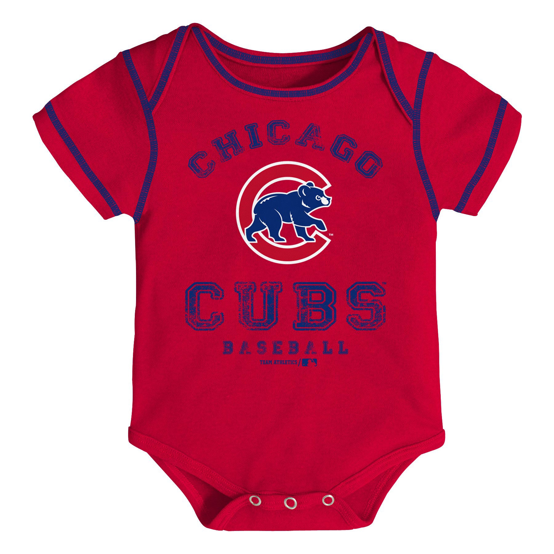 Chicago Cubs Red Onesie W/ Walking Bear - Clark Street Sports