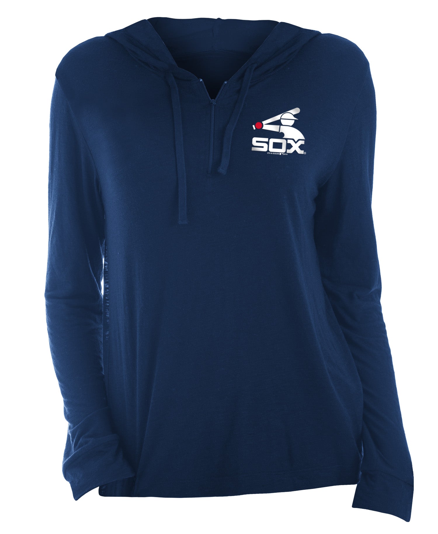 Chicago White Sox Navy Batterman Knit Trim Pullover Women's Hoodie