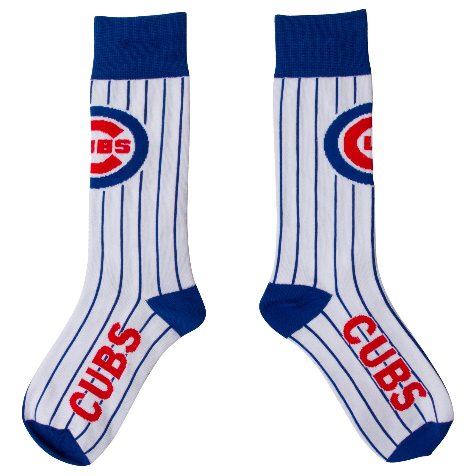 For Bare Feet Men's Chicago Cubs 5 Stripe Logo Crew Socks