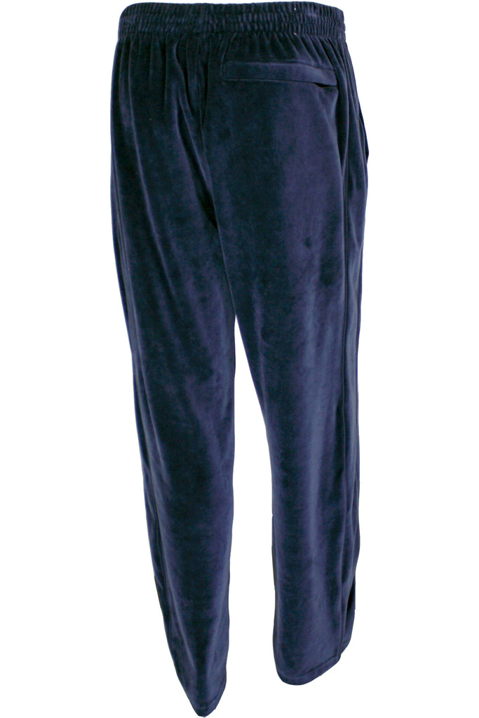 Mens Solid Navy Blue Velour Pants | Sweatpants | Sweatsedo