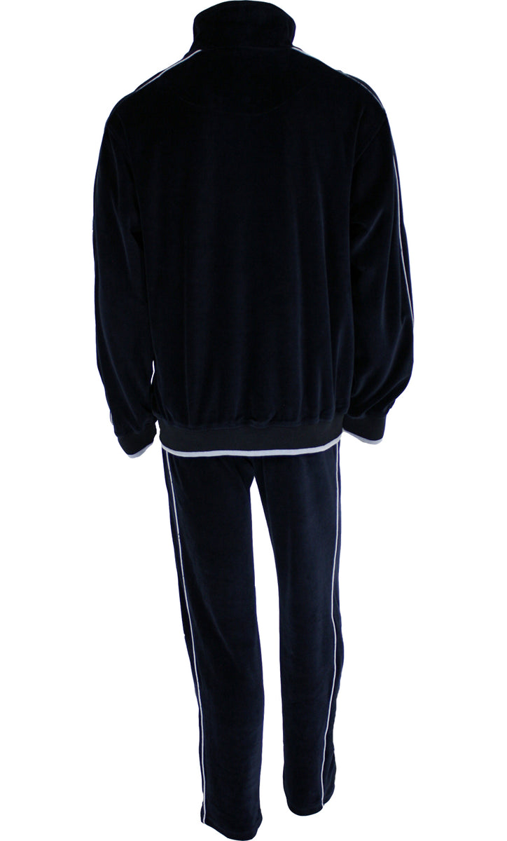 Mens Black & Gray Velour Tracksuit | Uncle Tony | Sweatsedo