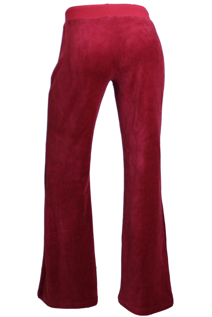 Womens Burgundy Velour Pants | Sweatpants | Sweatsedo