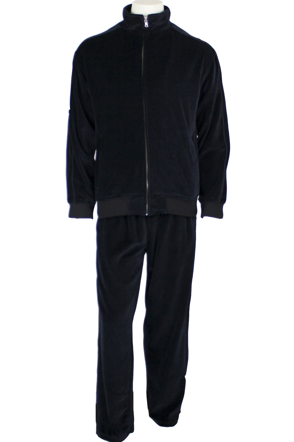 Mens Solid Black Velour Tracksuit – Sweatsedo