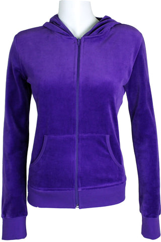 Mens Purple Velour Tracksuit with Yellow Piping