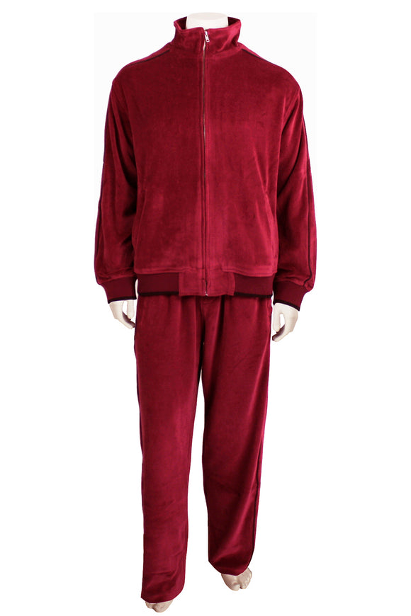 wine velour tracksuit