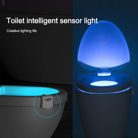 LED Toilet Seat Night Light Motion Sensor WC Light 8 Colors