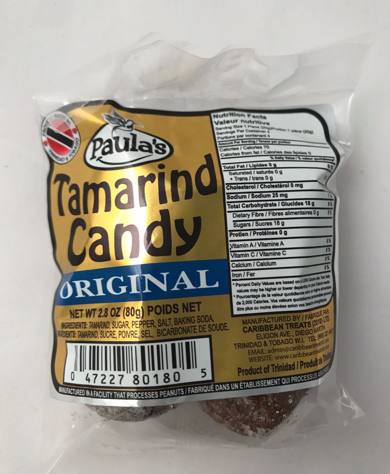 Paula S Tamarind Candy 80g Callaloo Box