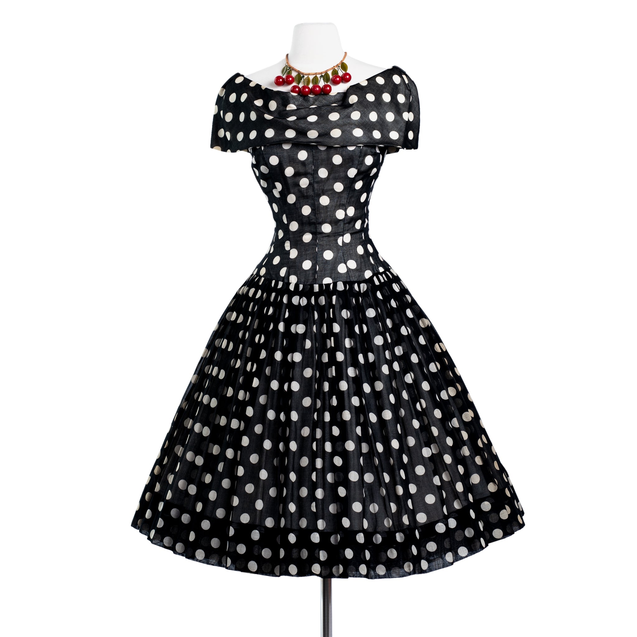 1950's Gigi Young black & white polka dot dress – Traven7's True ...