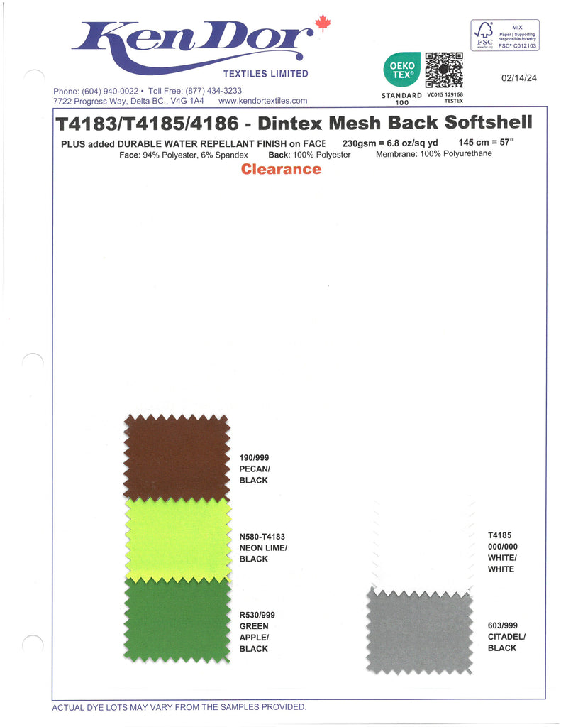 T3085/T3086 - Recycled Dintex Fleece Back Softshell (Repreve