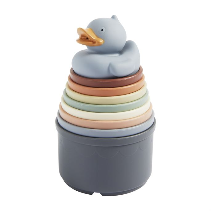 Blue Stacking Cup Set With Rubber Ducky