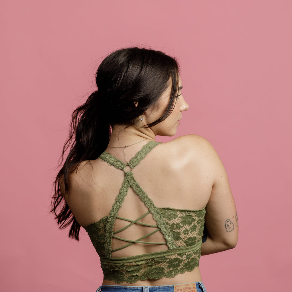 Juliette Deluxe Lace Bralette Pistachio Green