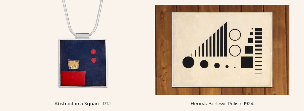 Abstract in a Square necklace + Henryk Berlewi