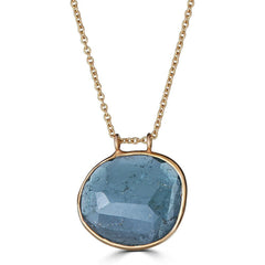 Blue Tourmaline and gold necklace