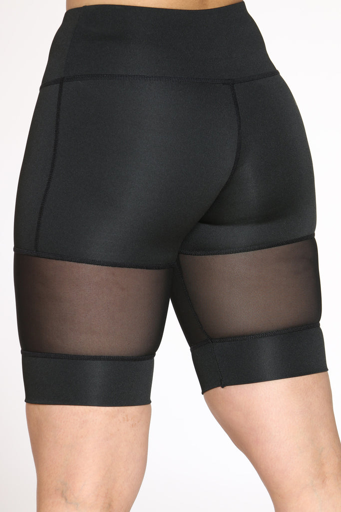 black mesh biker shorts