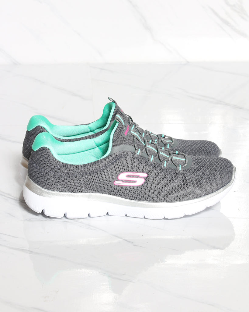 skechers grey and green