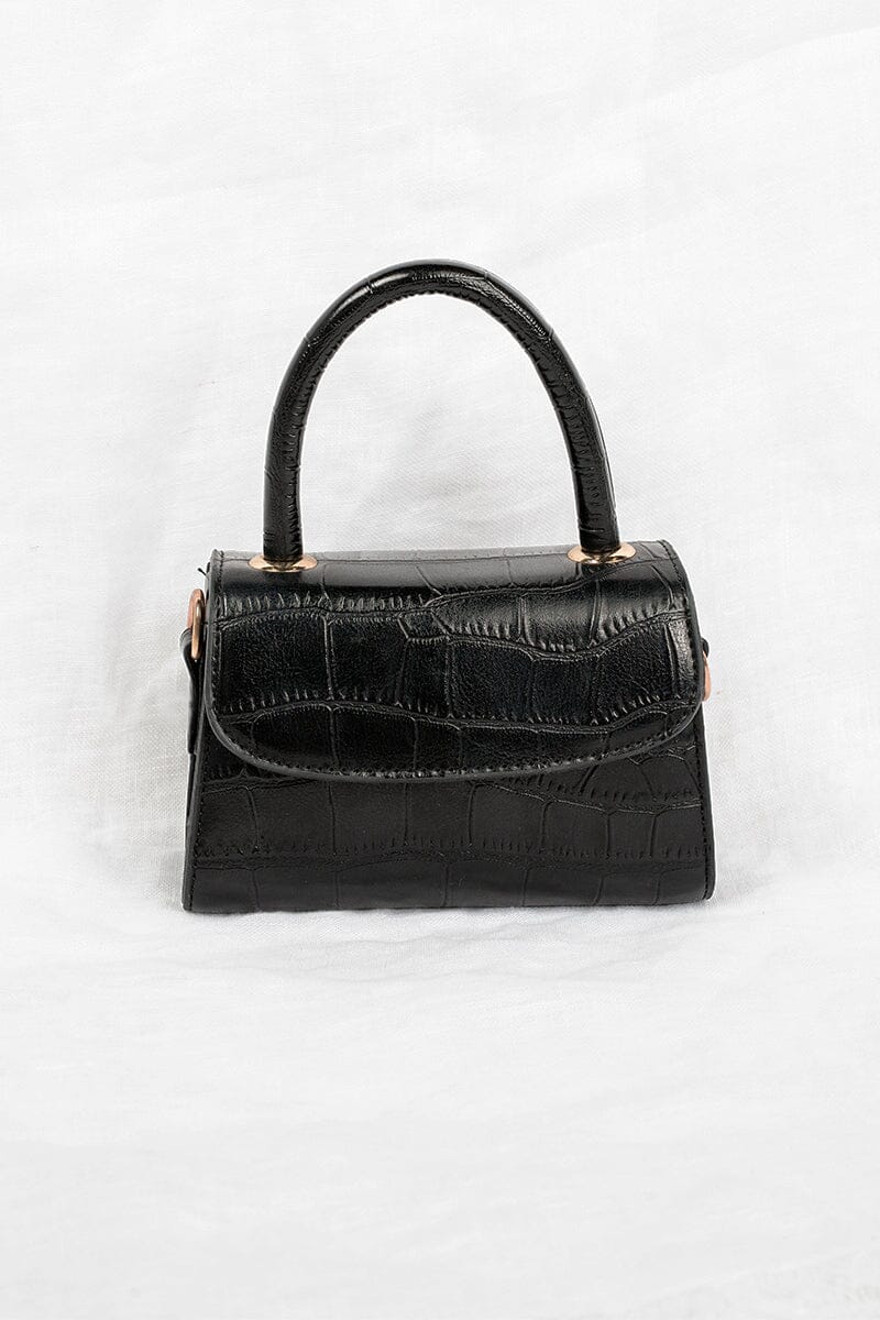 black mini croc bag