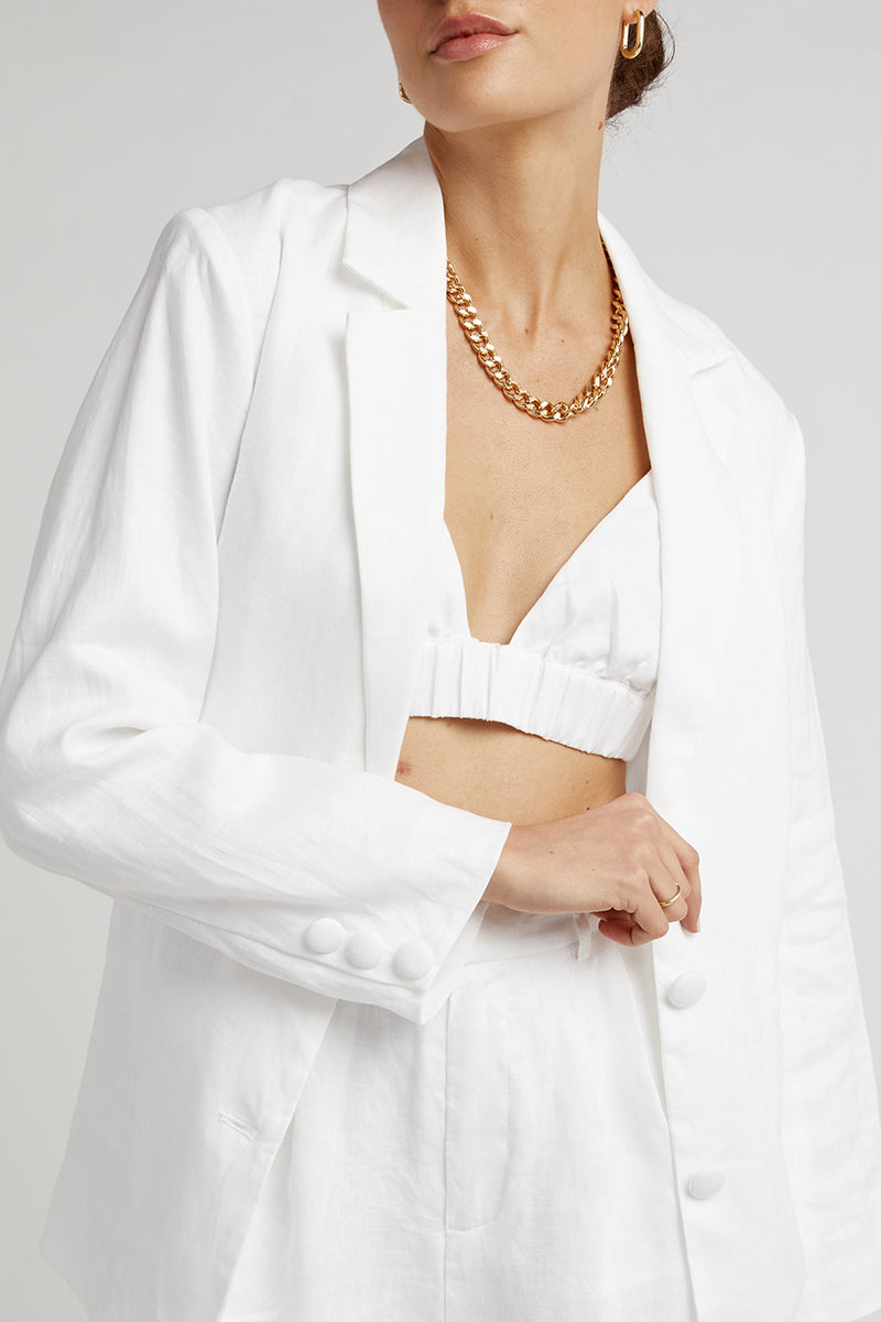 long white linen jacket