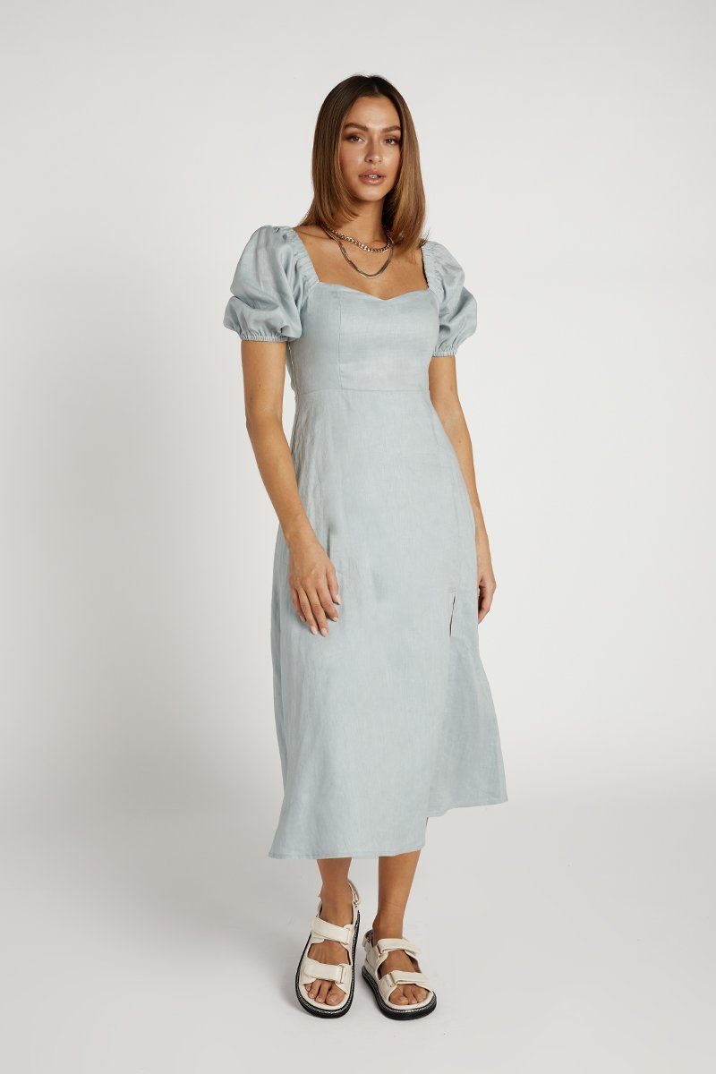 ice blue midi dress