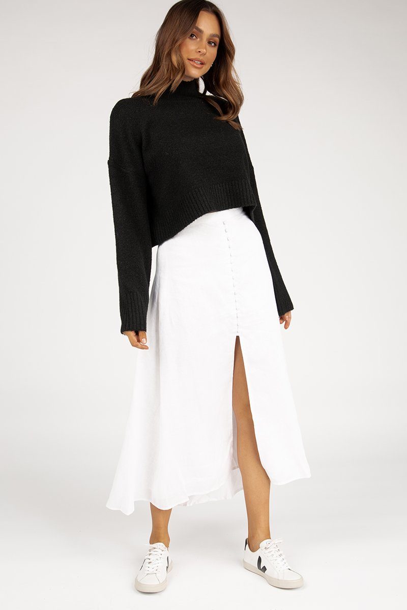 Dissh White Linen Skirt 2024