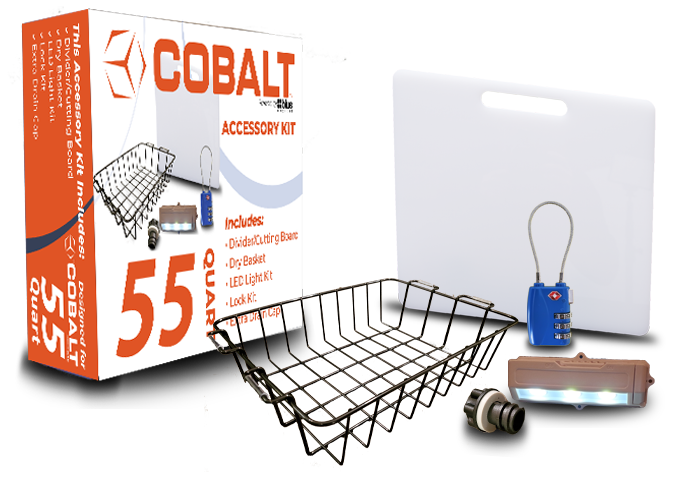 Image of Accessory Kit Cobalt - Divider/Cutting Board, Basket, Lock, Light, & Plug for 55 Quart Cobalt Coolers