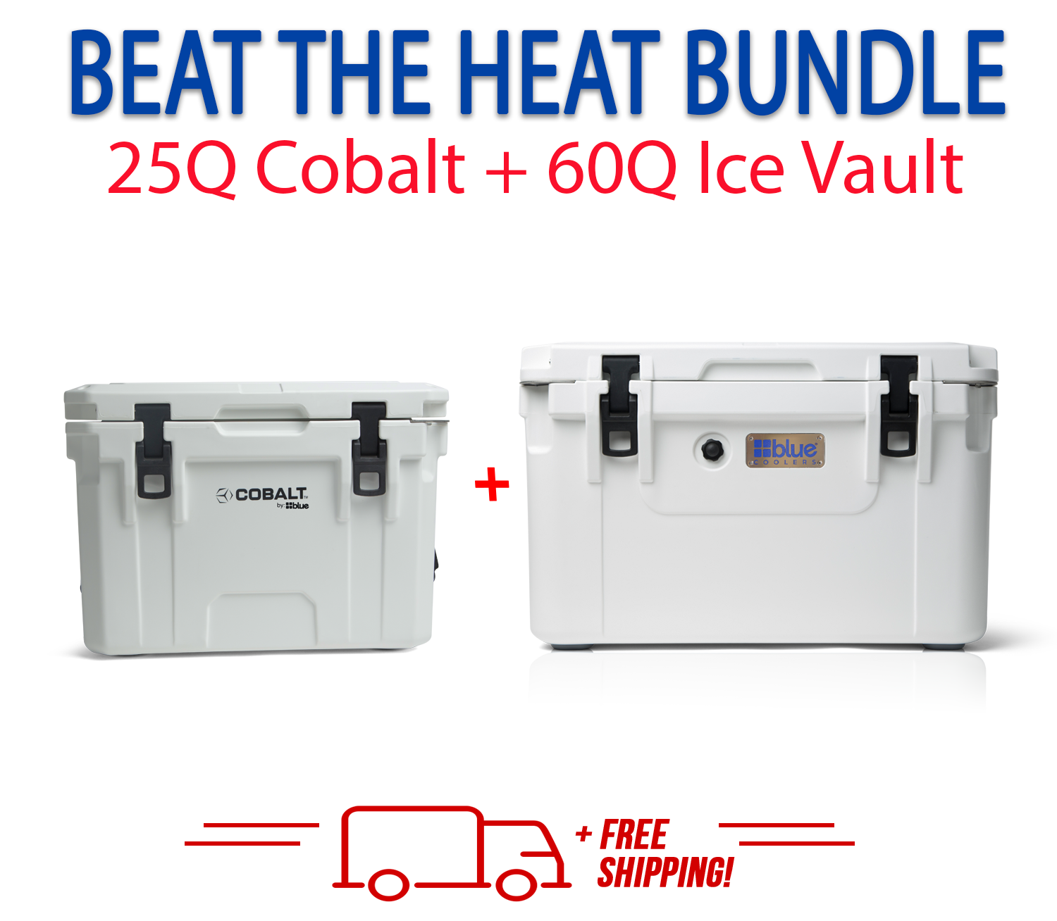 Image of Blue Coolers 3.0 - Beat the Heat Bundle - 60Q Ice Vault + 25Q Cobalt