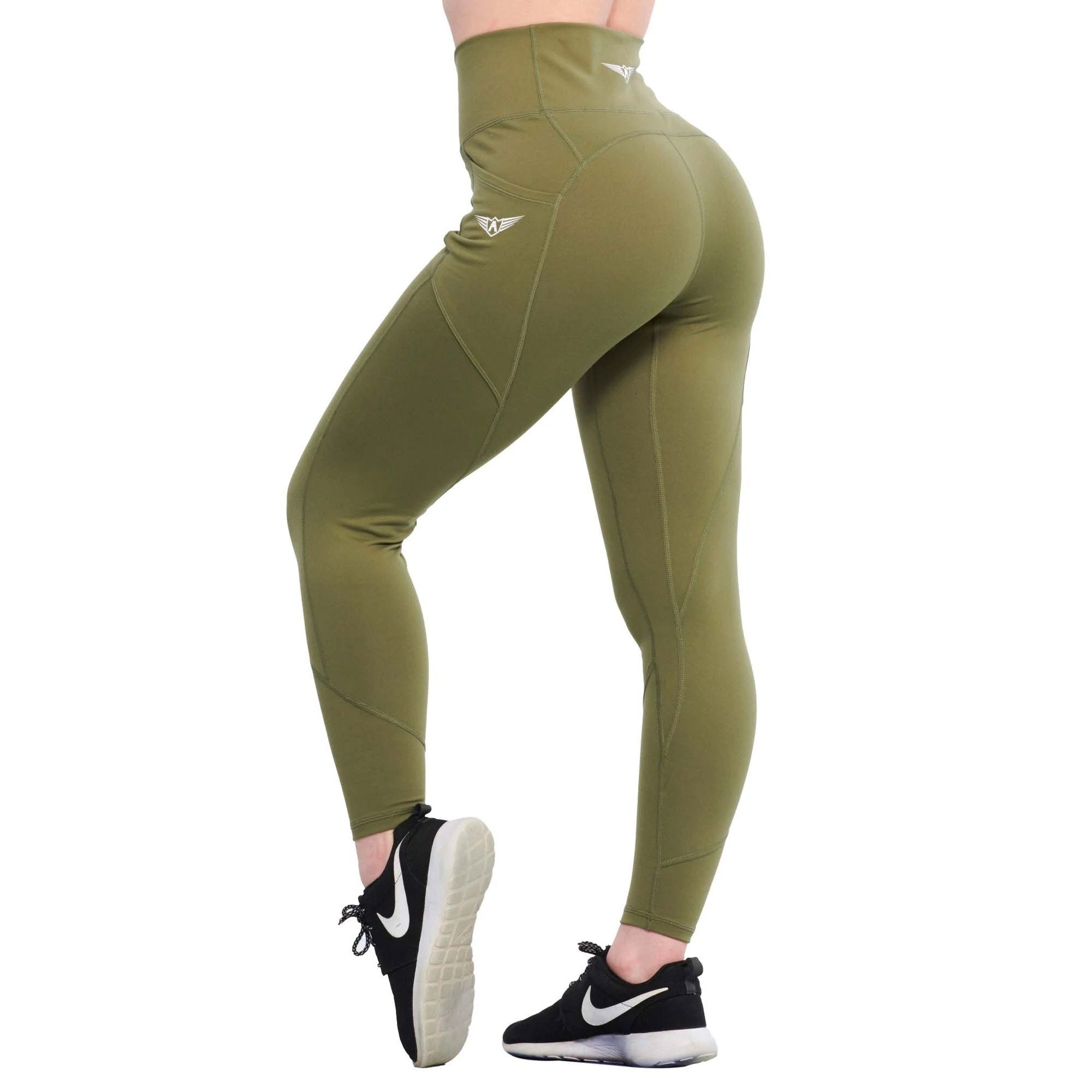Women's Ultra High-Rise 7/8 Leggings with Ribbed Panels JoyLab Army Green  XS