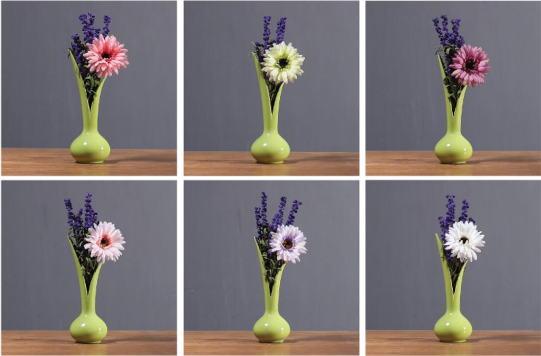 small artificial flowers in vase