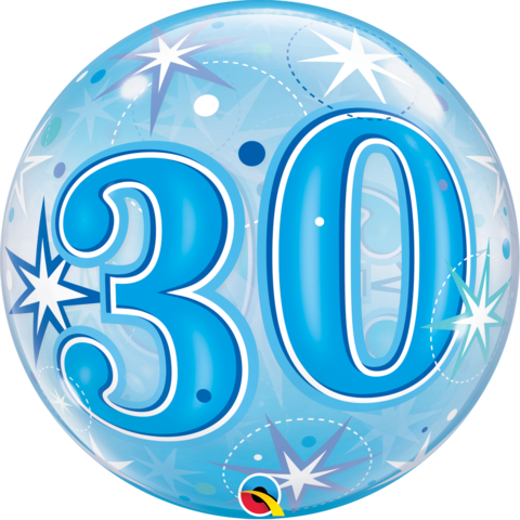 30 Blue Sparkle Starburst Bubble Balloon – Balloon HQ