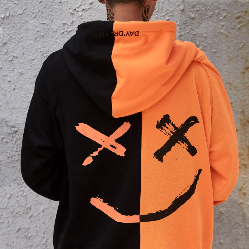 orange and black hoodie