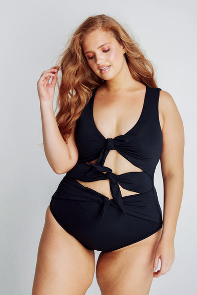 Goddess Black One Piece Plus Size Swim Suit – Alpine Butterfly Swim