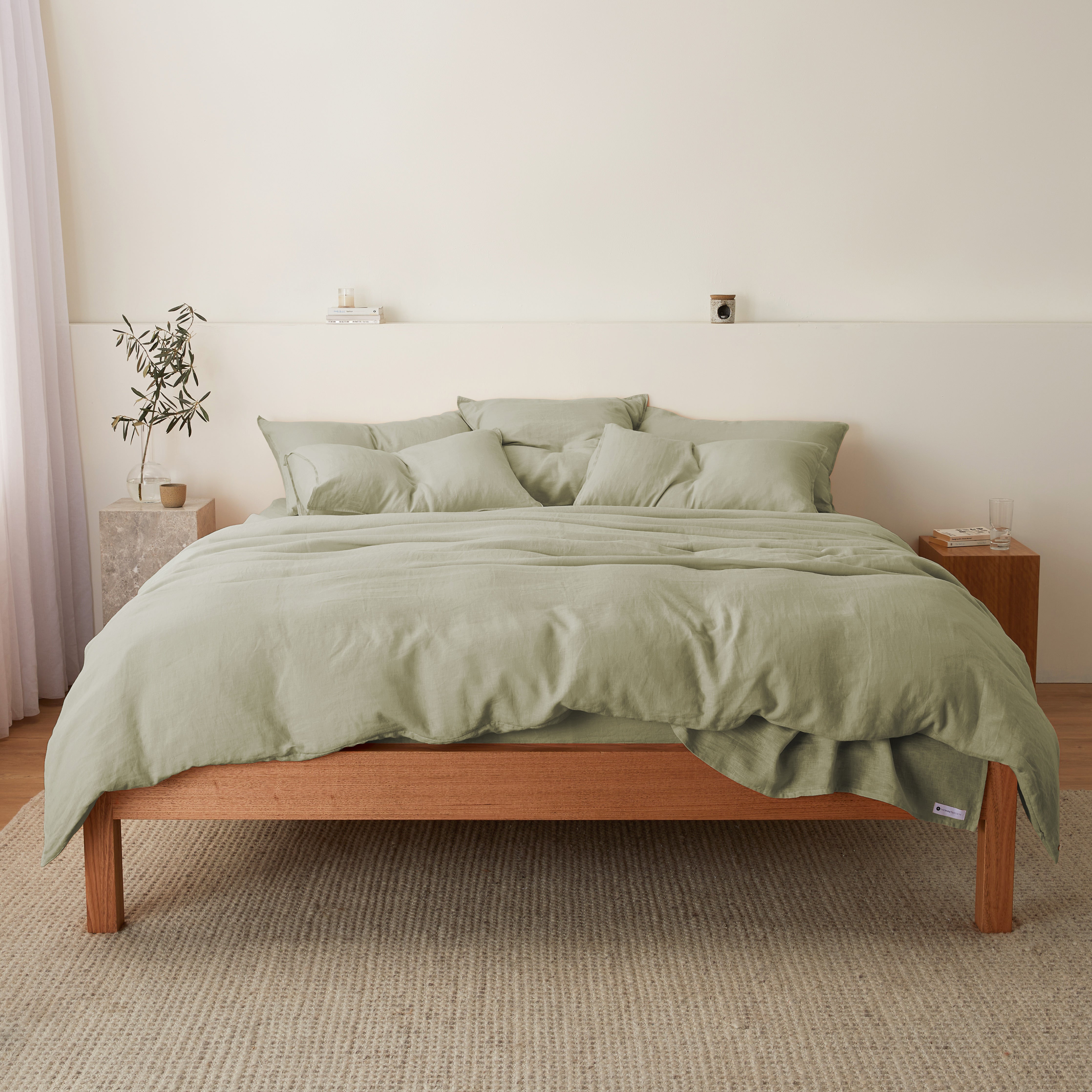 Eve Linen - Moss Bed Sheets