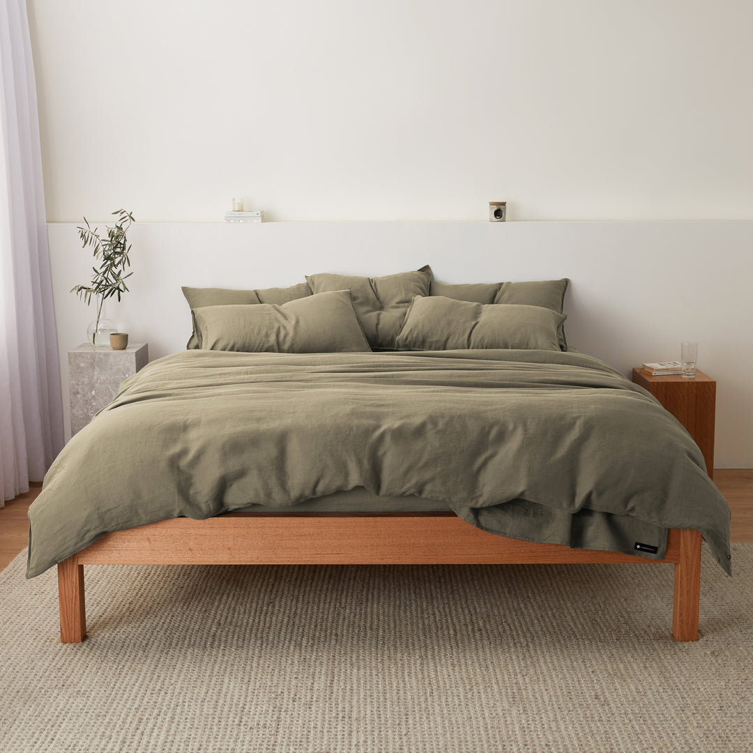 Eve Linen - Moss Bed Sheets