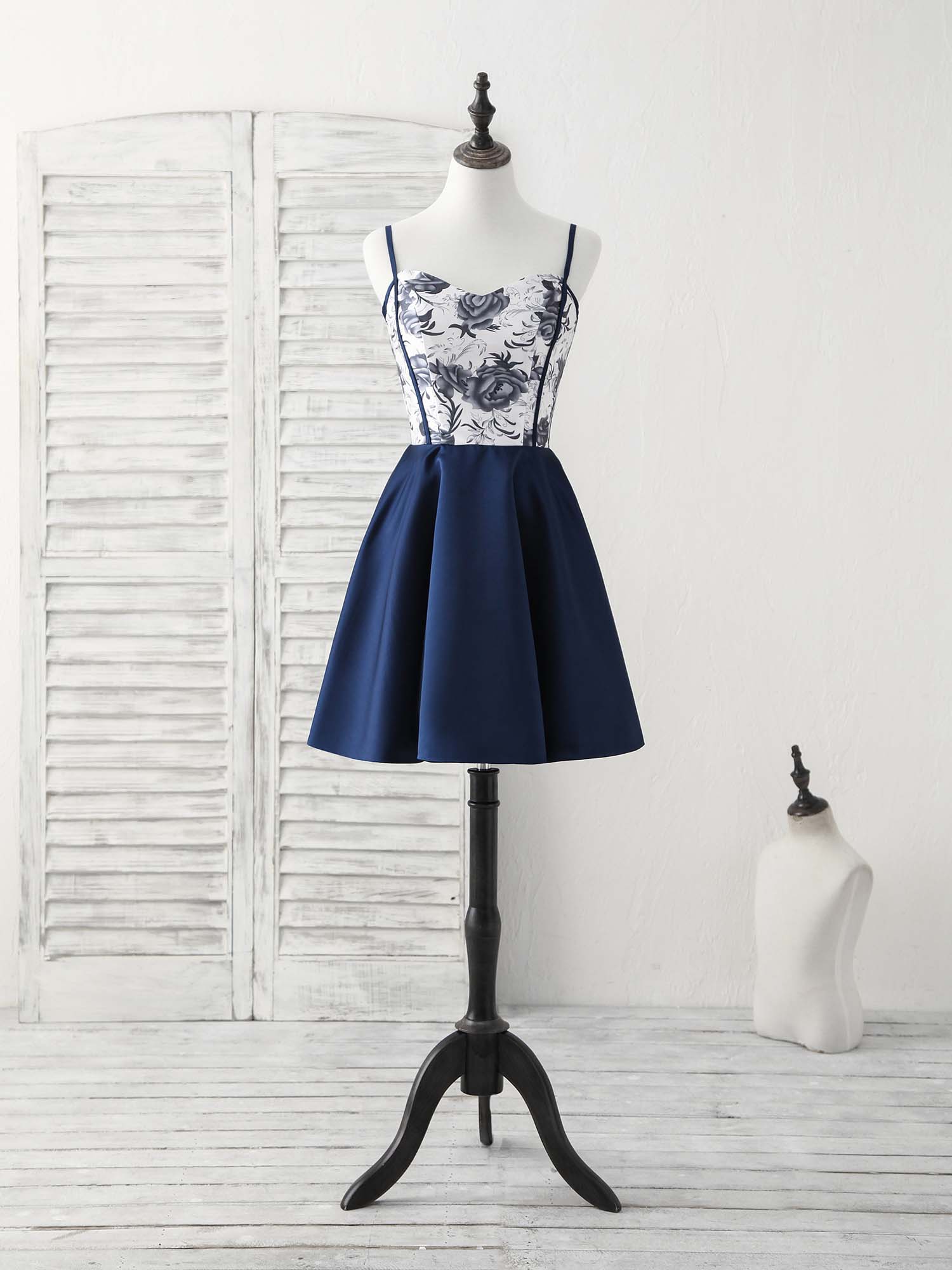 Simple Sweetheart Dark Blue Short Prom Dress Blue Homecoming Dress ...