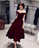 Burgundy short prom dress, burgundy evening dress