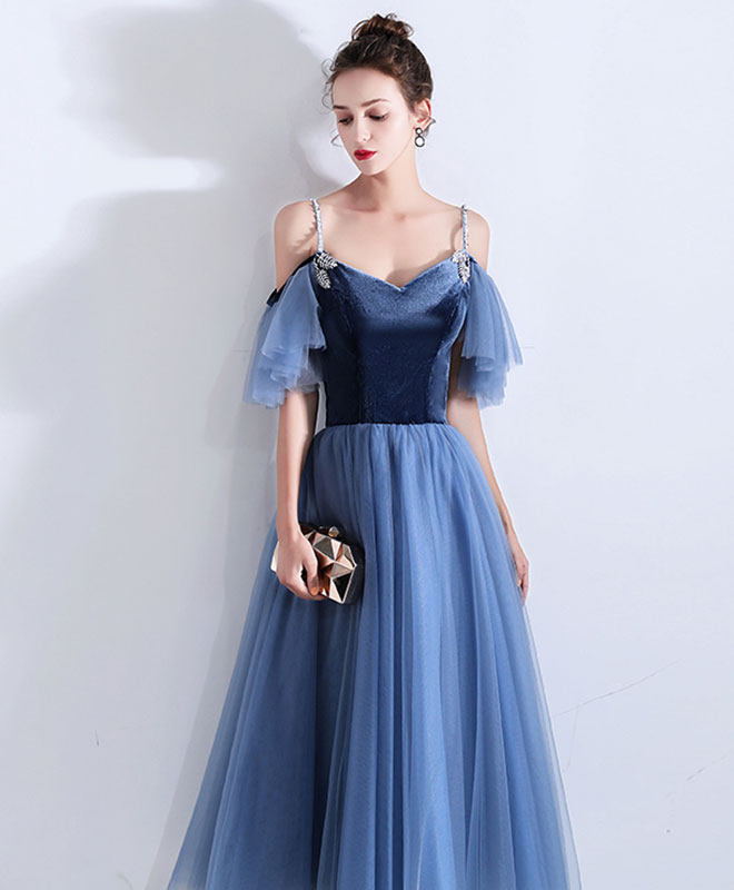 Simple Blue Sweetheart Short Prom Dress, Blue Bridesmaid Dress – shopluu