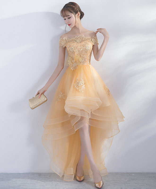 Mini/Short Light Champagne Prom Dress, Short Puffy Homecoming Dresses –  shopluu